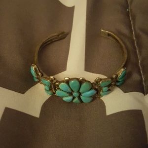 Real silver and real turquoise antique bracelet